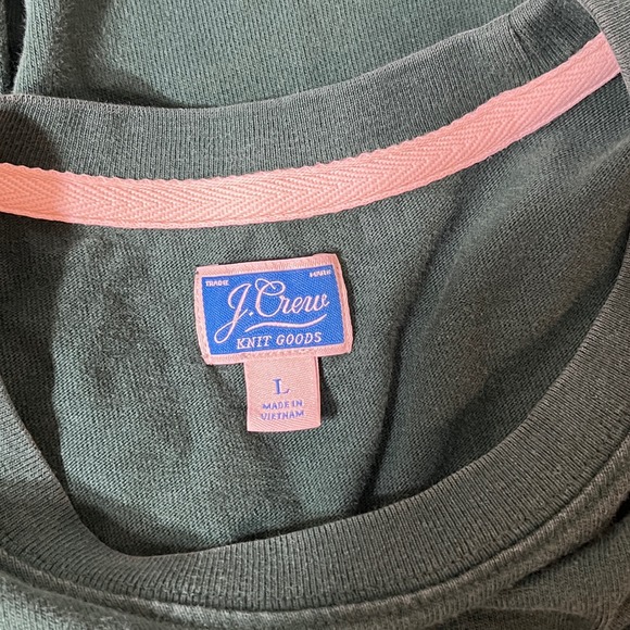 J.Crew Knit Mens L Long Sleeve Crewneck Striped Green Sweatshirt Academia Y2k - Picture 4 of 10